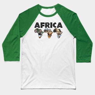 Africa Wildlife Collage Trio Baseball T-Shirt